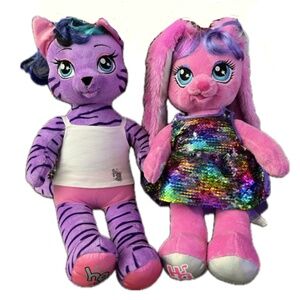 Build A Bear Honey Girls Bundle Risa Rabbit & Teegan Tiger 18” Plush